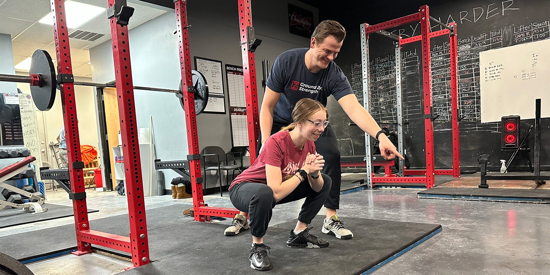 woman training with her personal trainer at Ground Zero Strength